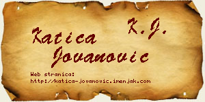 Katica Jovanović vizit kartica